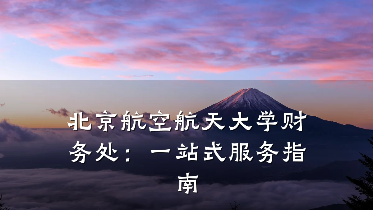北京航空航天大学财务处：一站式服务指南