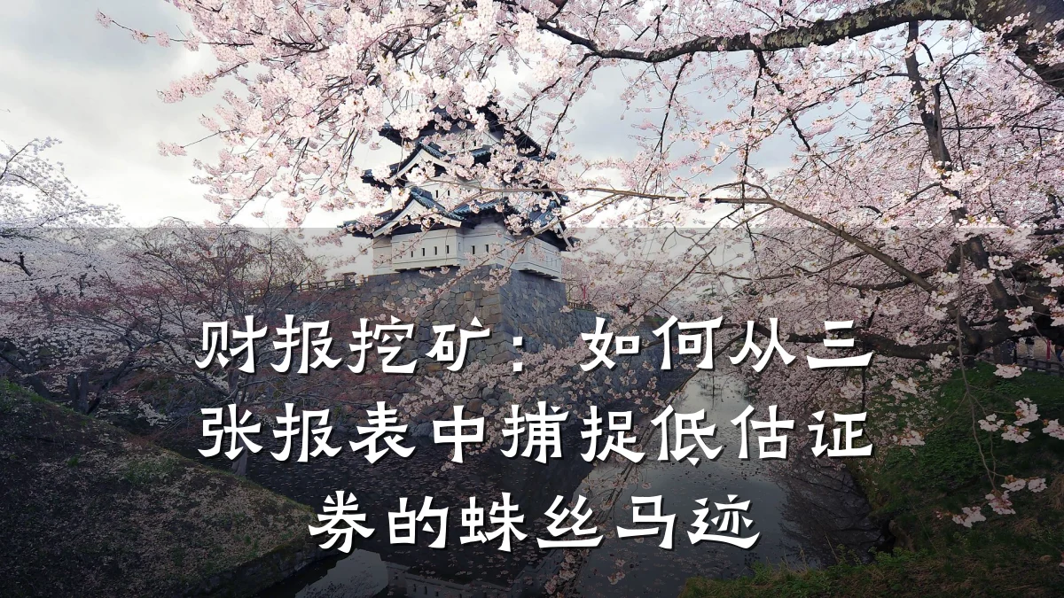 财报挖矿：如何从三张报表中捕捉低估证券的蛛丝马迹