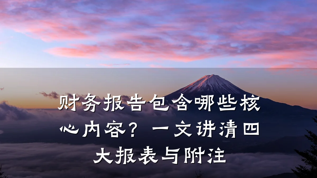 财务报告包含哪些核心内容?一文讲清四大报表与附注