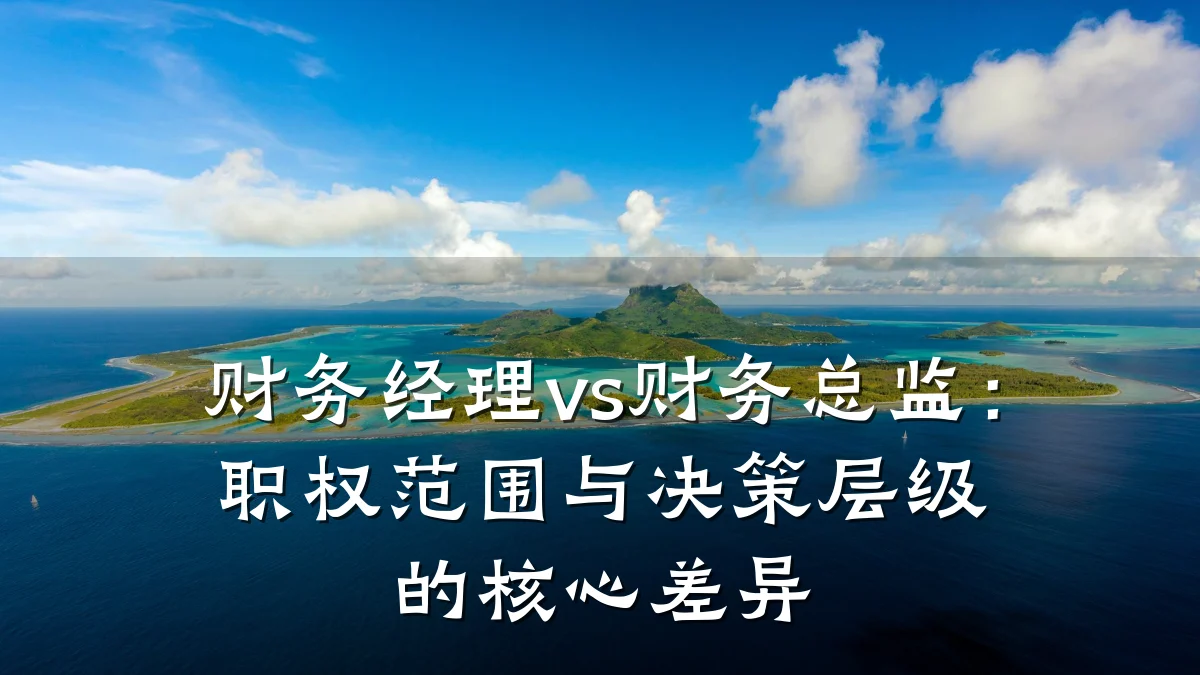 财务经理vs财务总监:职权范围与决策层级的核心差异