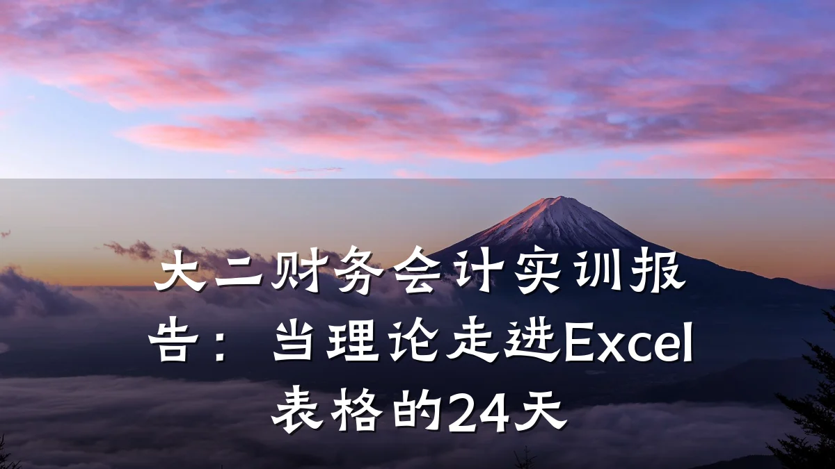大二财务会计实训报告:当理论走进Excel表格的24天