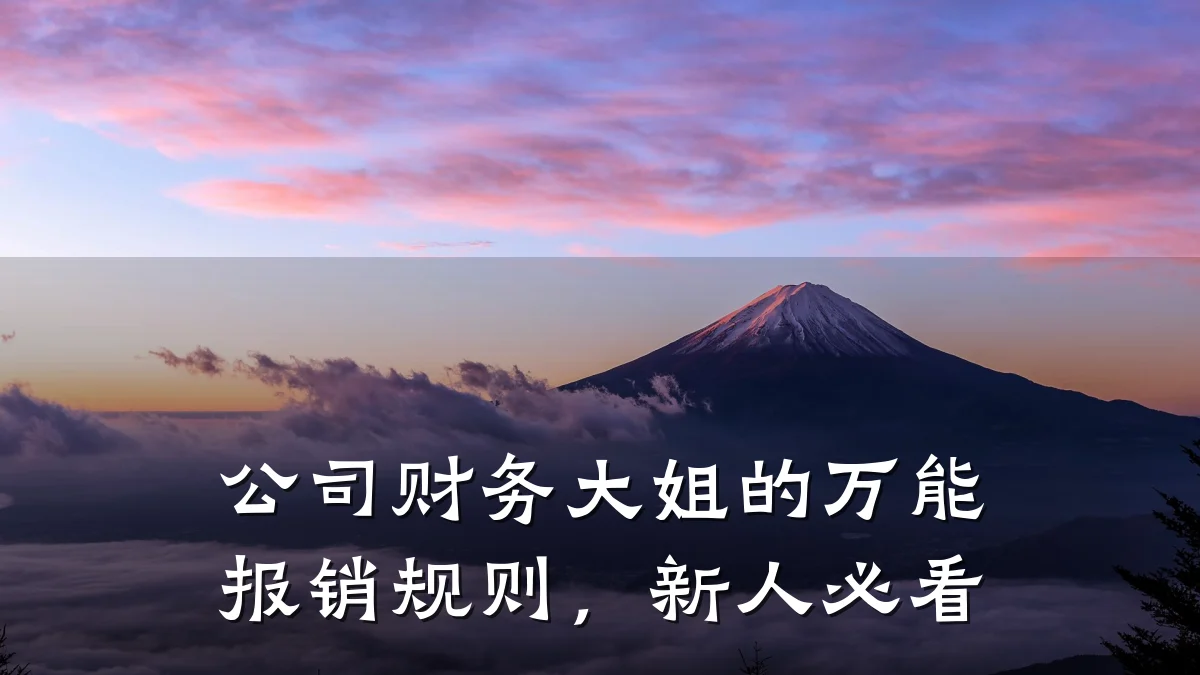 公司财务大姐的万能报销规则,新人必看
