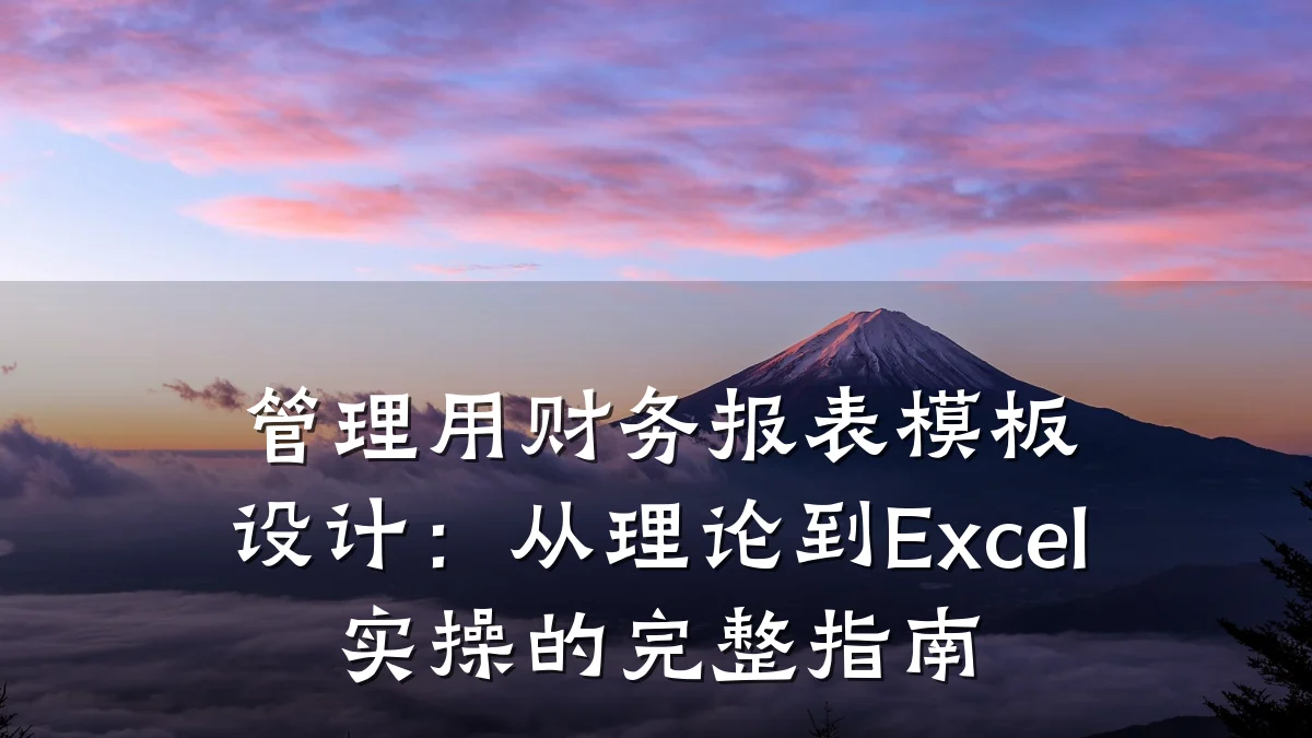 管理用财务报表模板设计:从理论到Excel实操的完整指南