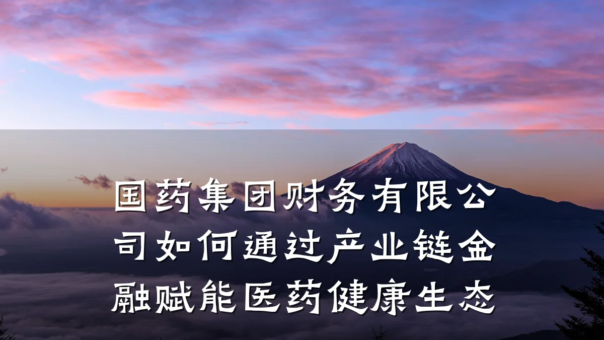 国药集团财务有限公司如何通过产业链金融赋能医药健康生态