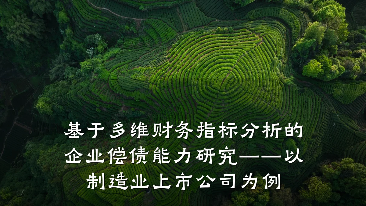 基于多维财务指标分析的企业偿债能力研究——以制造业上市公司为例