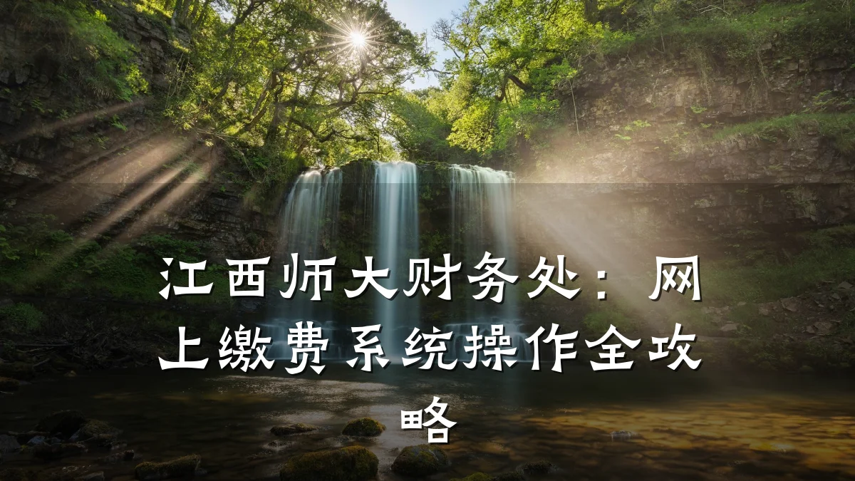 江西师大财务处:网上缴费系统操作全攻略