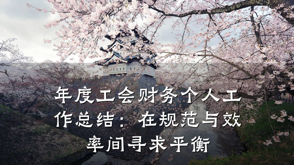 年度工会财务个人工作总结:在规范与效率间寻求平衡