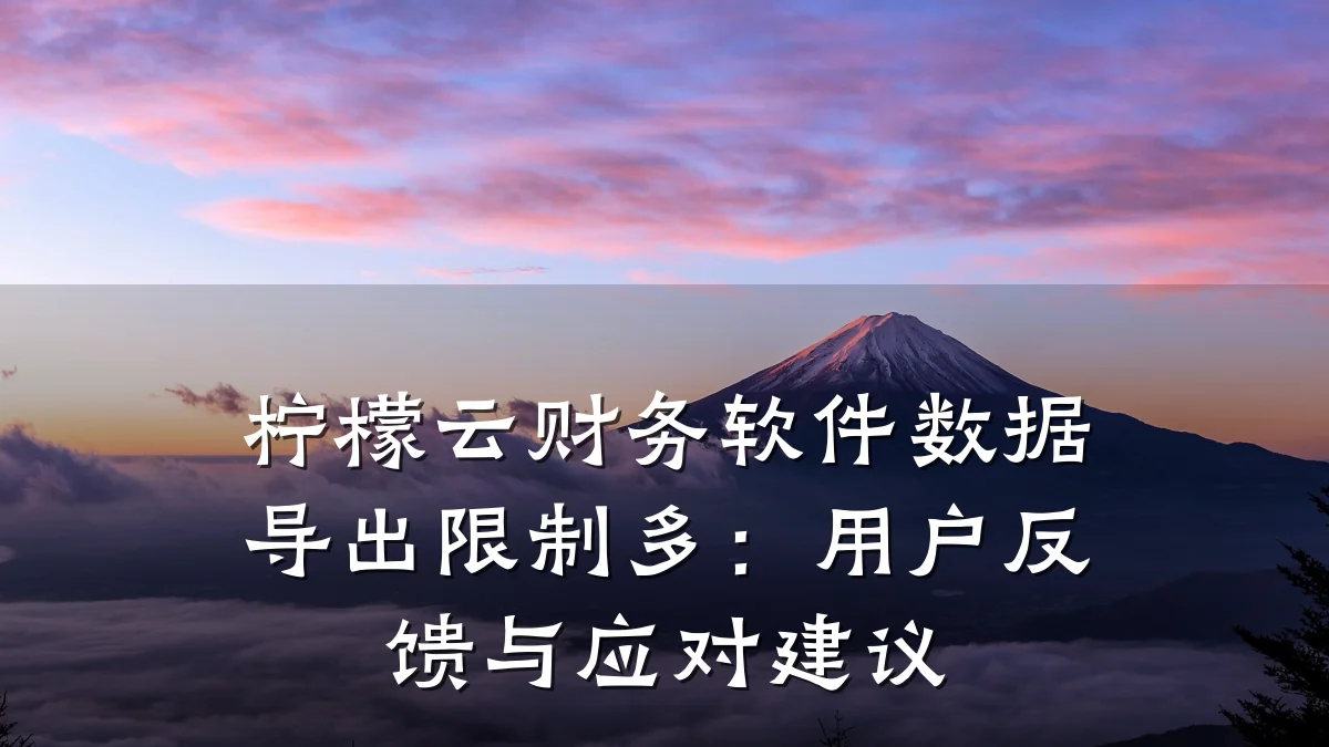 柠檬云财务软件数据导出限制多:用户反馈与应对建议