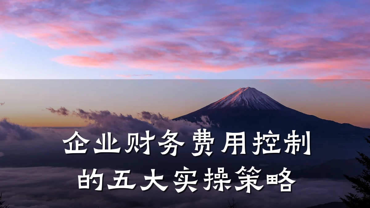 企业财务费用控制的五大实操策略
