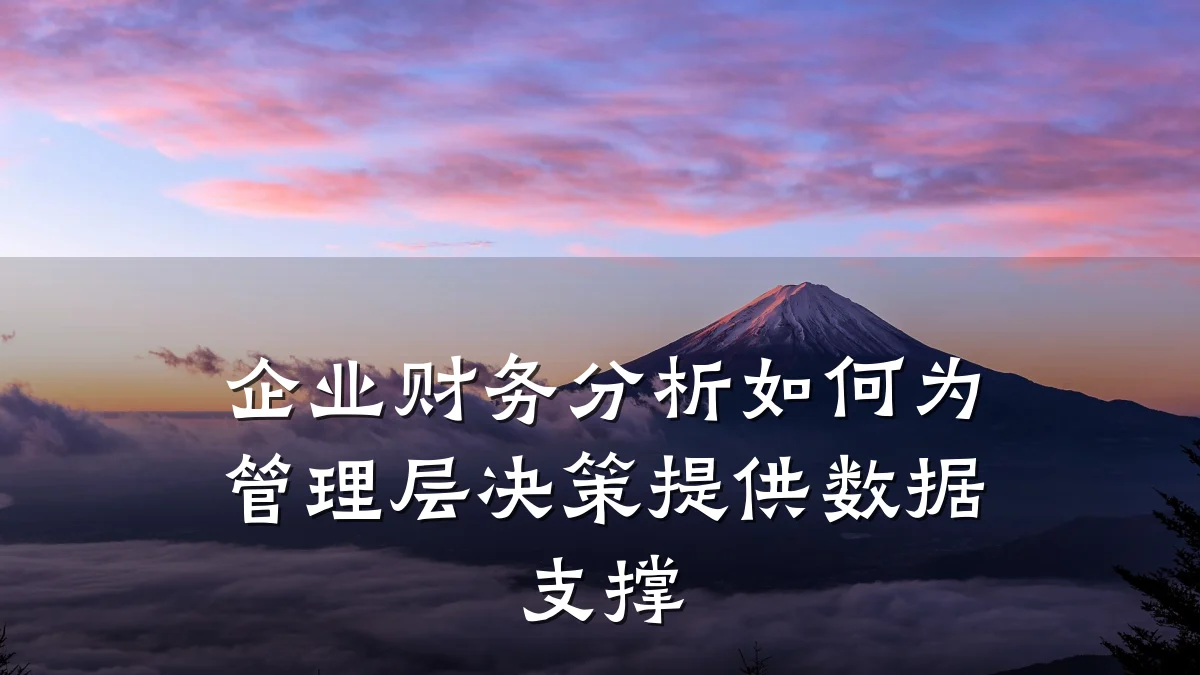 企业财务分析如何为管理层决策提供数据支撑