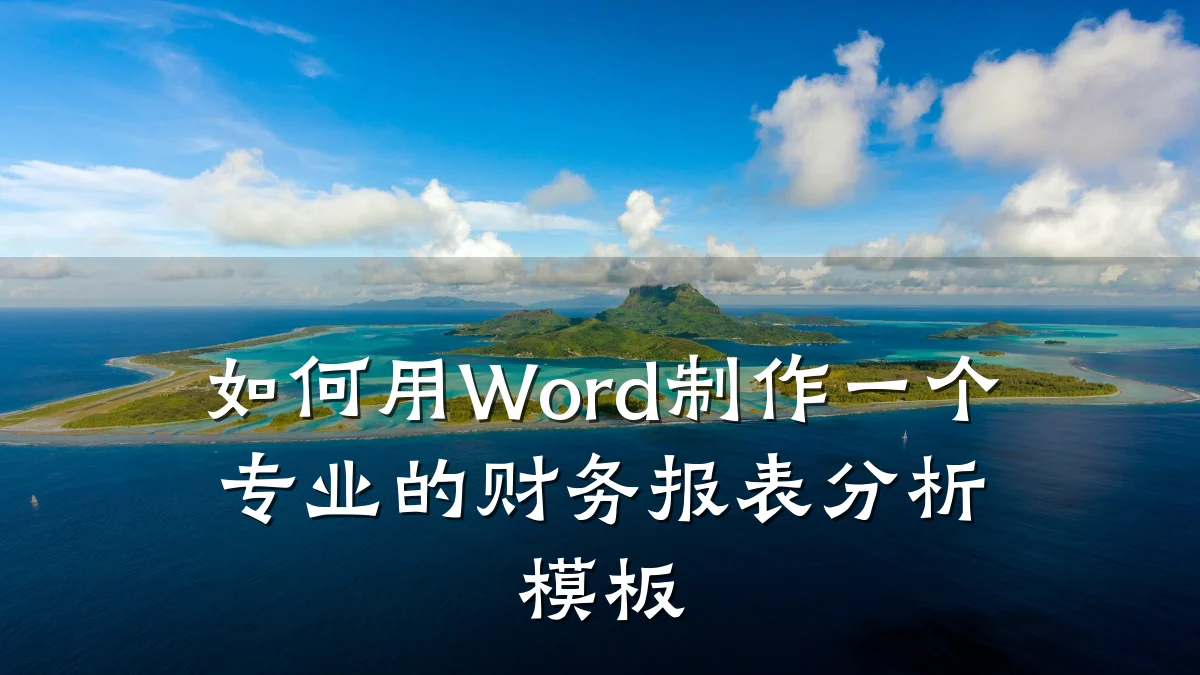 如何用Word制作一个专业的财务报表分析模板