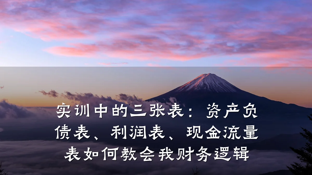 实训中的三张表：资产负债表、利润表、现金流量表如何教会我财务逻辑