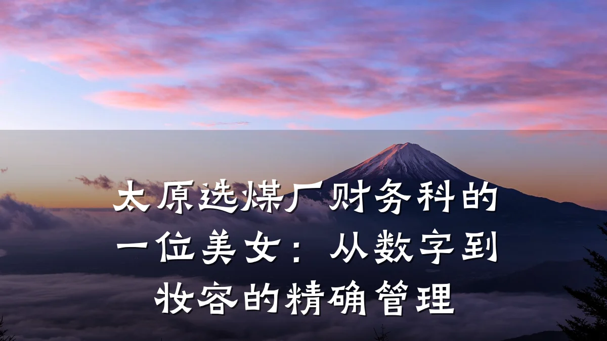 太原选煤厂财务科的一位美女:从数字到妆容的精确管理