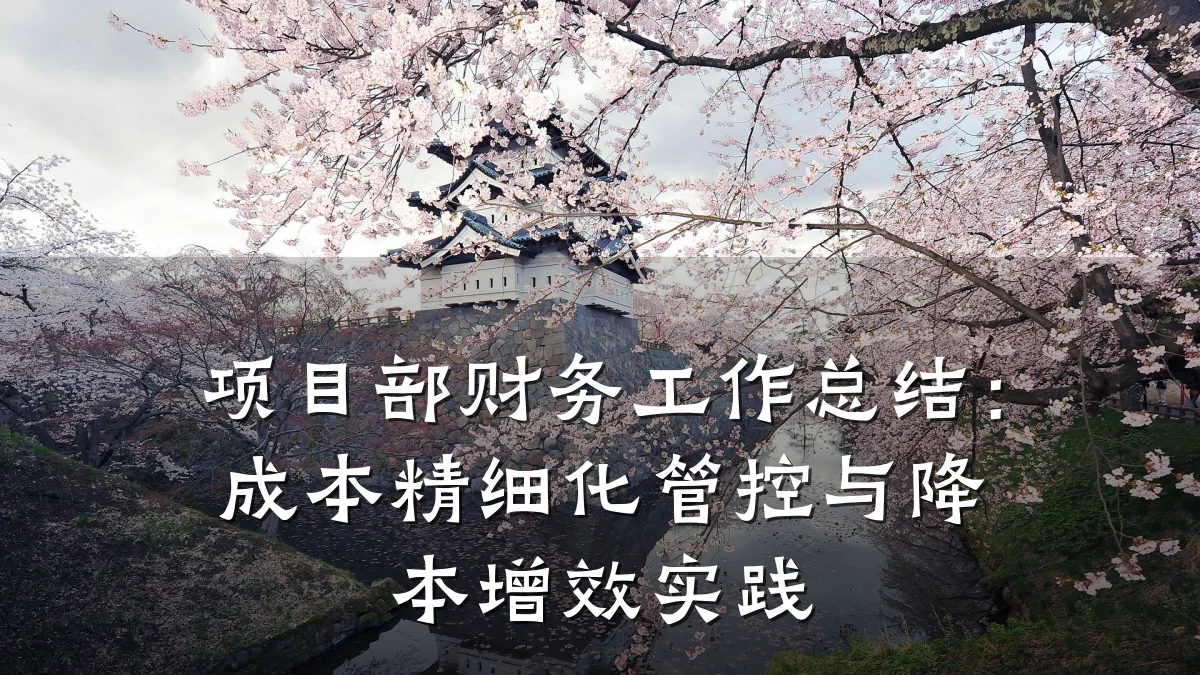 项目部财务工作总结:成本精细化管控与降本增效实践
