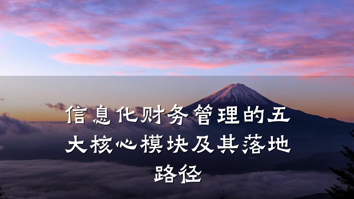 信息化财务管理的五大核心模块及其落地路径