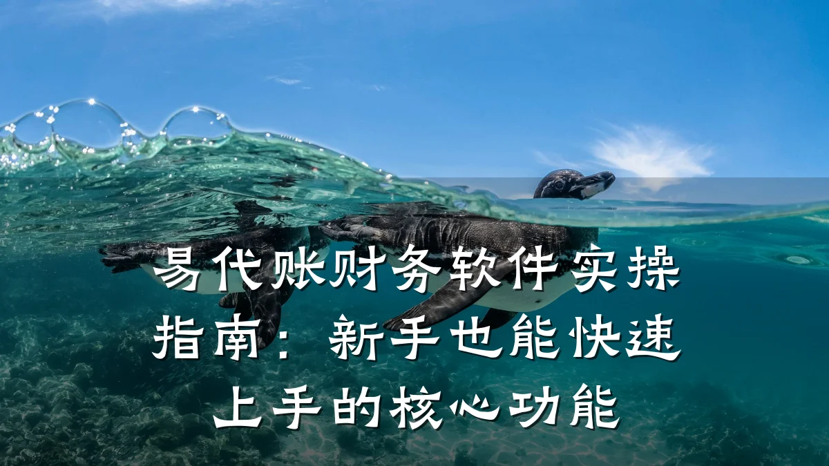 易代账财务软件实操指南：新手也能快速上手的核心功能