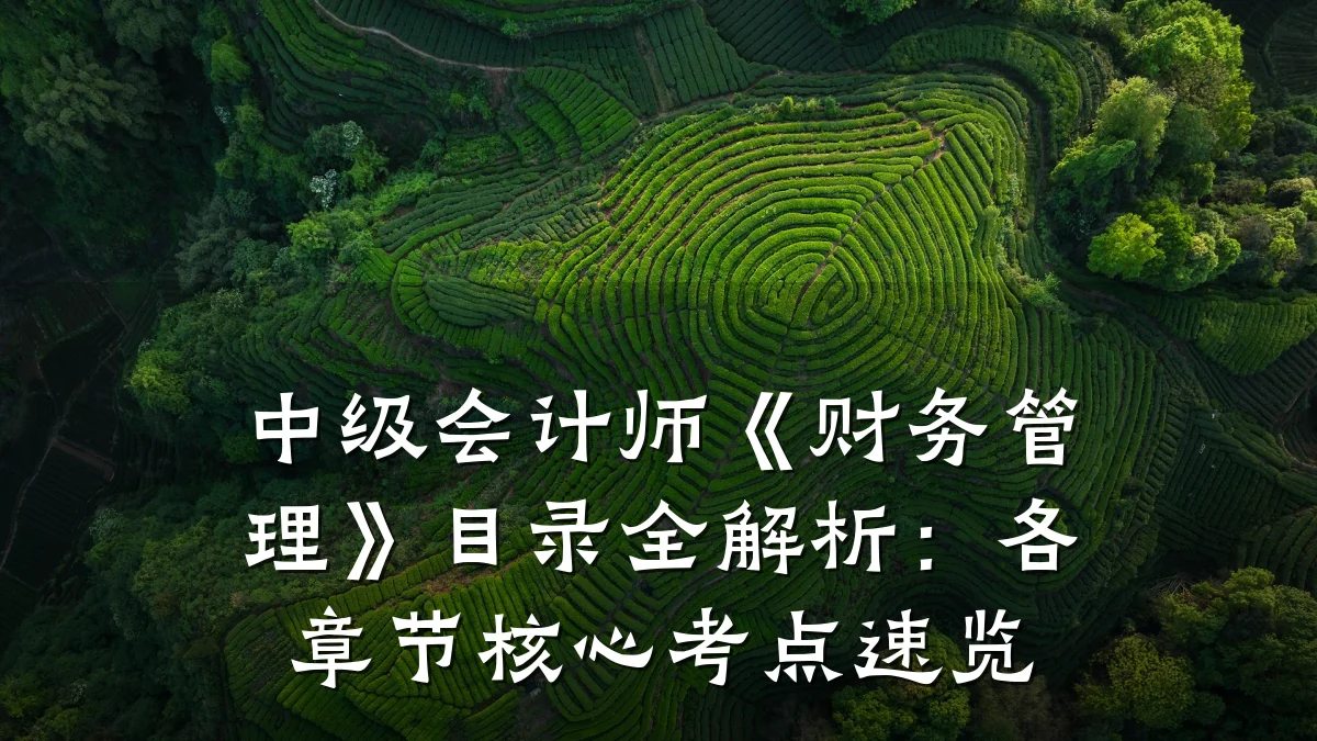 中级会计师《财务管理》目录全解析:各章节核心考点速览