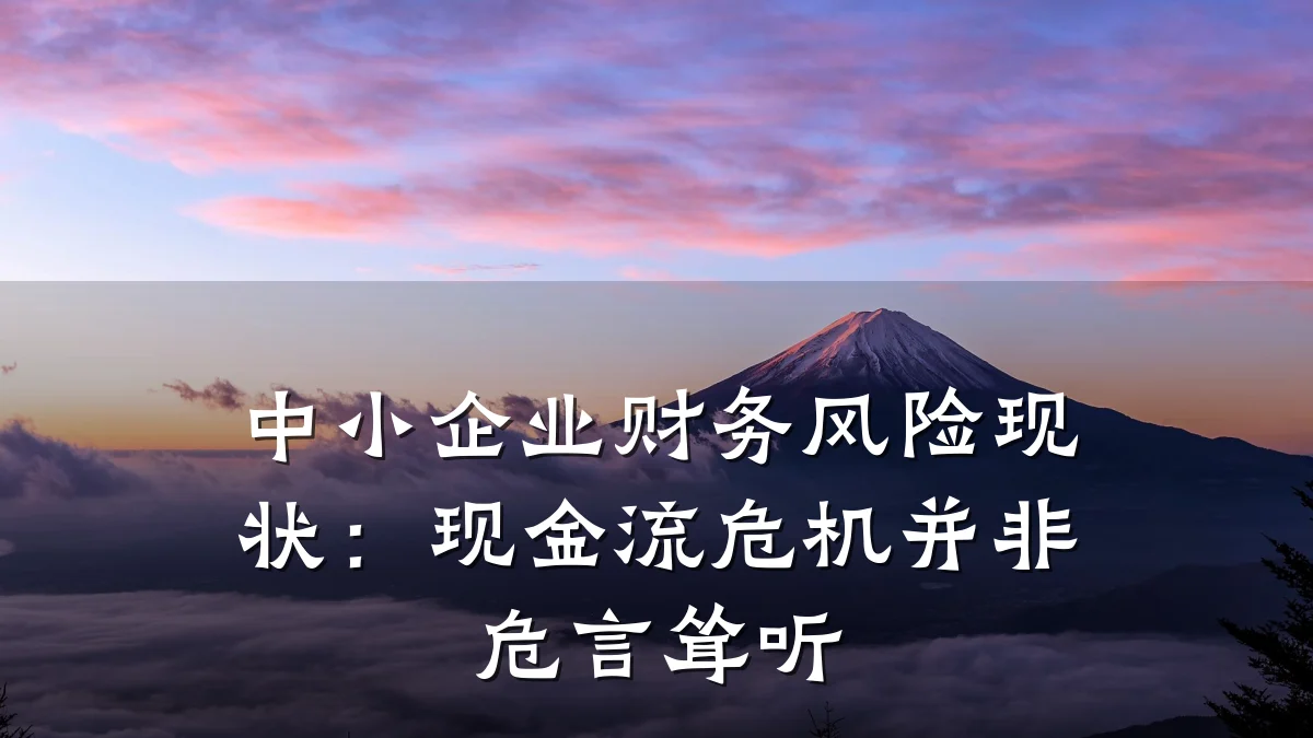 中小企业财务风险现状:现金流危机并非危言耸听