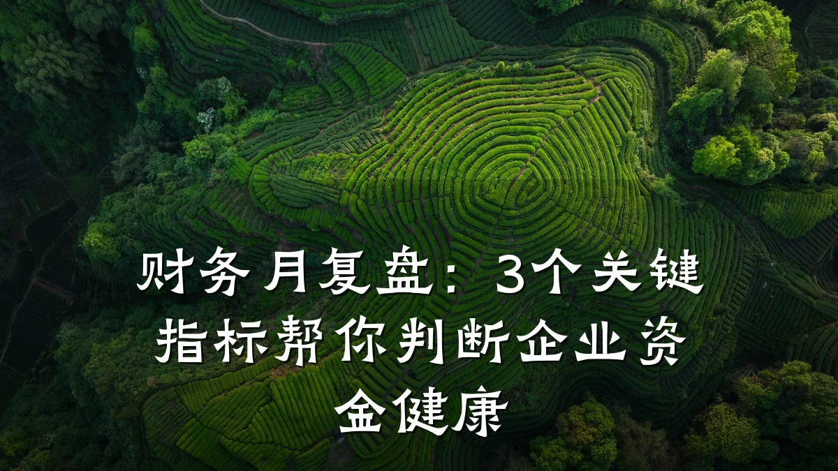 财务月复盘:3个关键指标帮你判断企业资金健康
