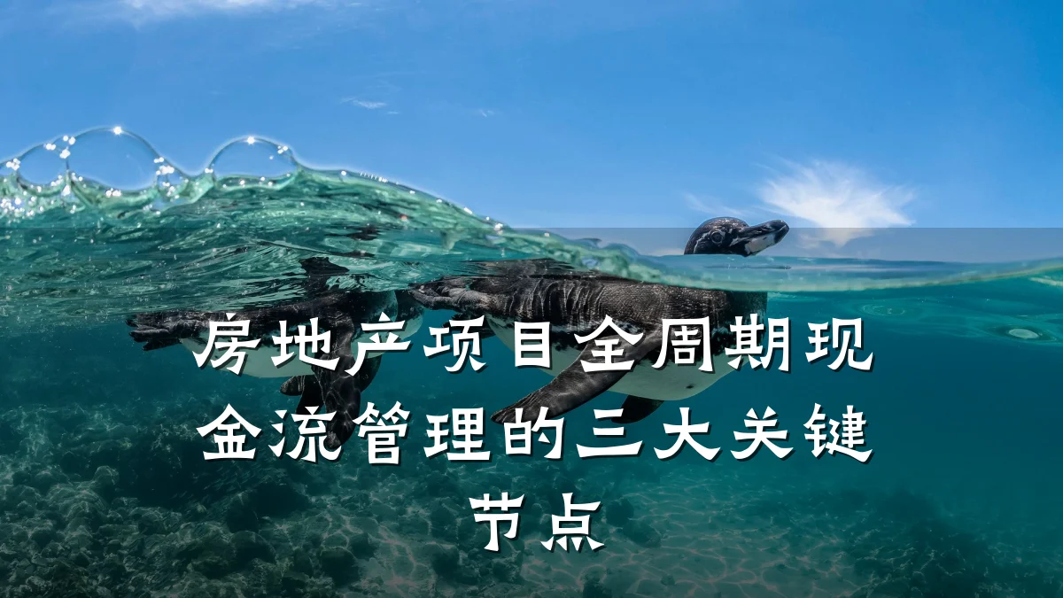 房地产项目全周期现金流管理的三大关键节点