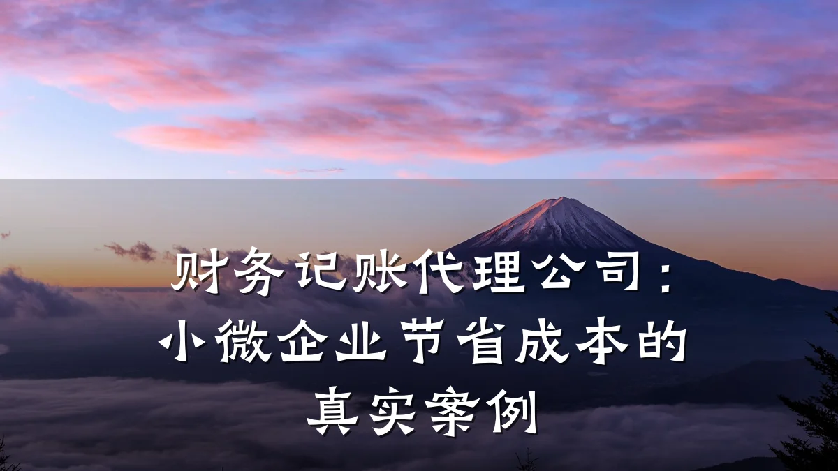财务记账代理公司:小微企业节省成本的真实案例