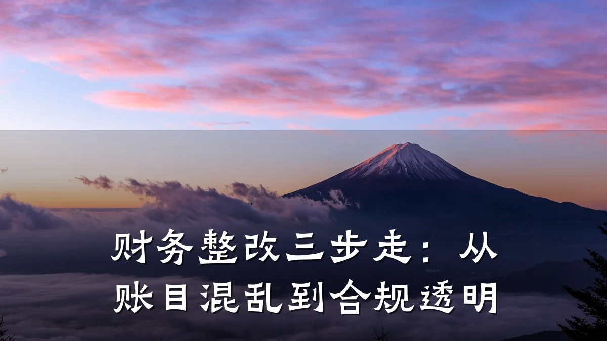 财务整改三步走:从账目混乱到合规透明