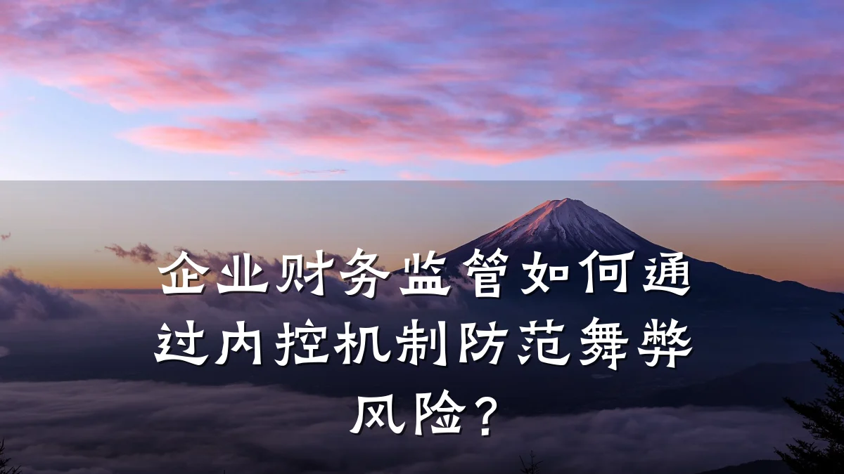 企业财务监管如何通过内控机制防范舞弊风险?