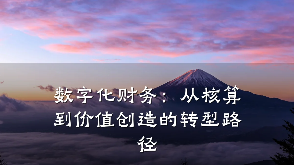 数字化财务:从核算到价值创造的转型路径