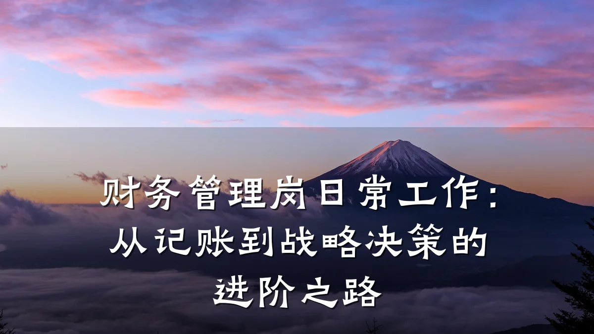 财务管理岗日常工作:从记账到战略决策的进阶之路