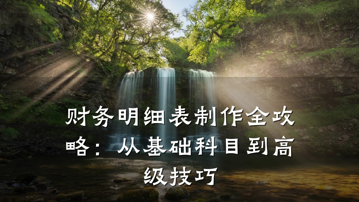 财务明细表制作全攻略:从基础科目到高级技巧