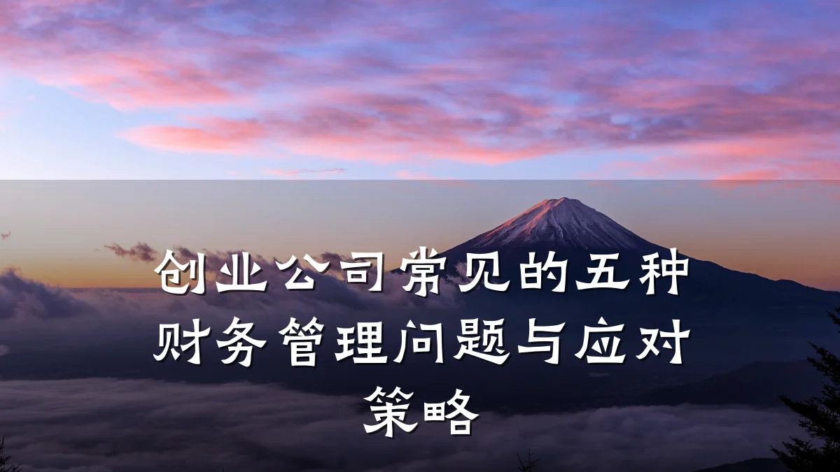 创业公司常见的五种财务管理问题与应对策略