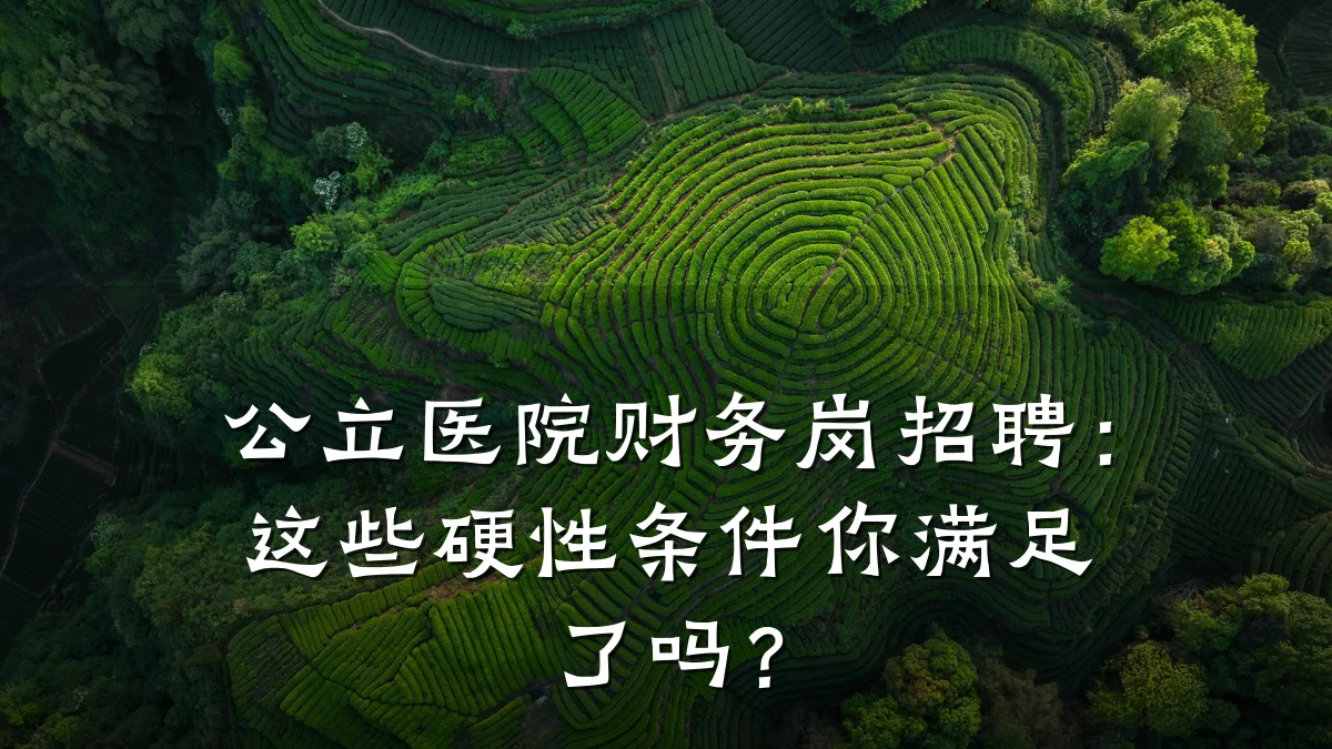 公立医院财务岗招聘:这些硬性条件你满足了吗?