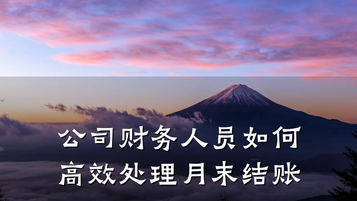 公司财务人员如何高效处理月末结账