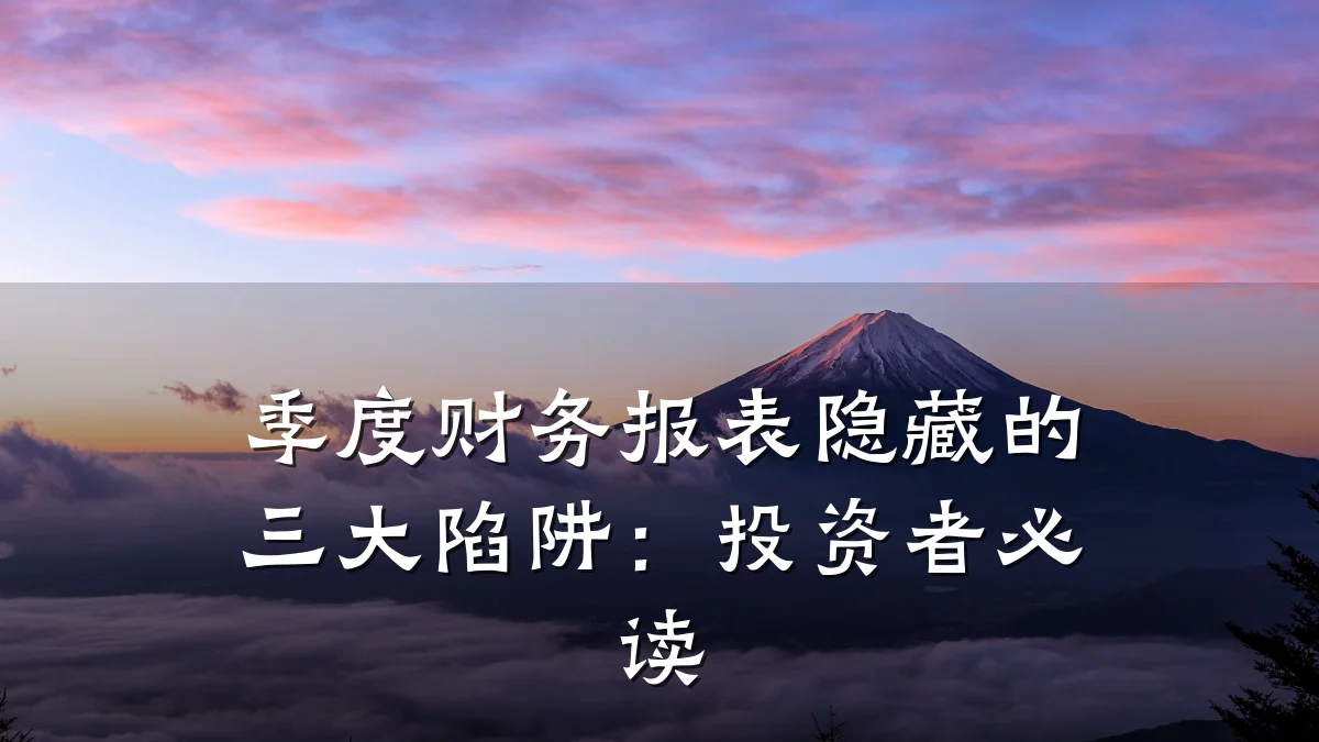 季度财务报表隐藏的三大陷阱:投资者必读