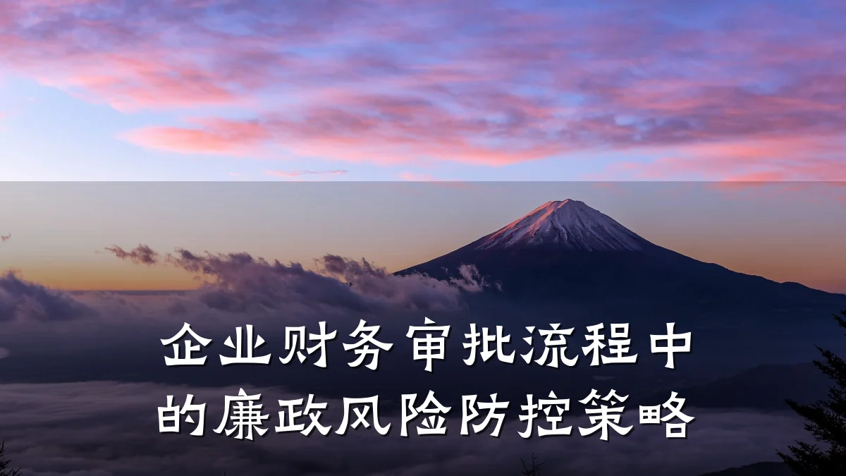 企业财务审批流程中的廉政风险防控策略