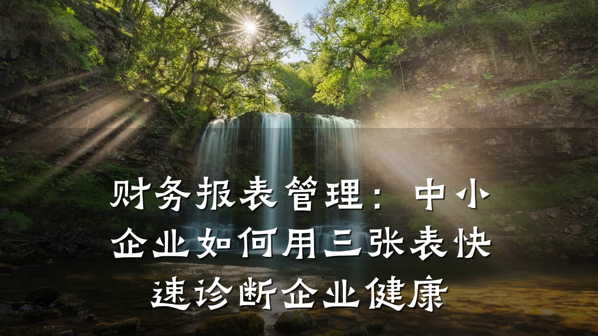 财务报表管理:中小企业如何用三张表快速诊断企业健康