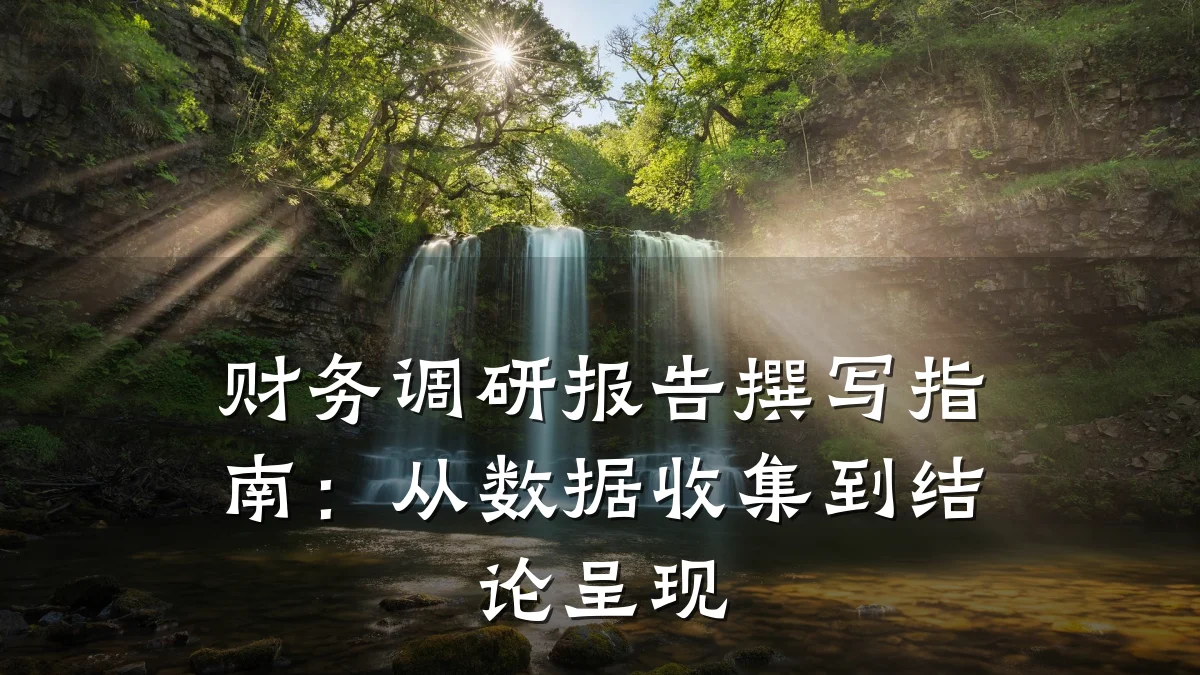 财务调研报告撰写指南:从数据收集到结论呈现