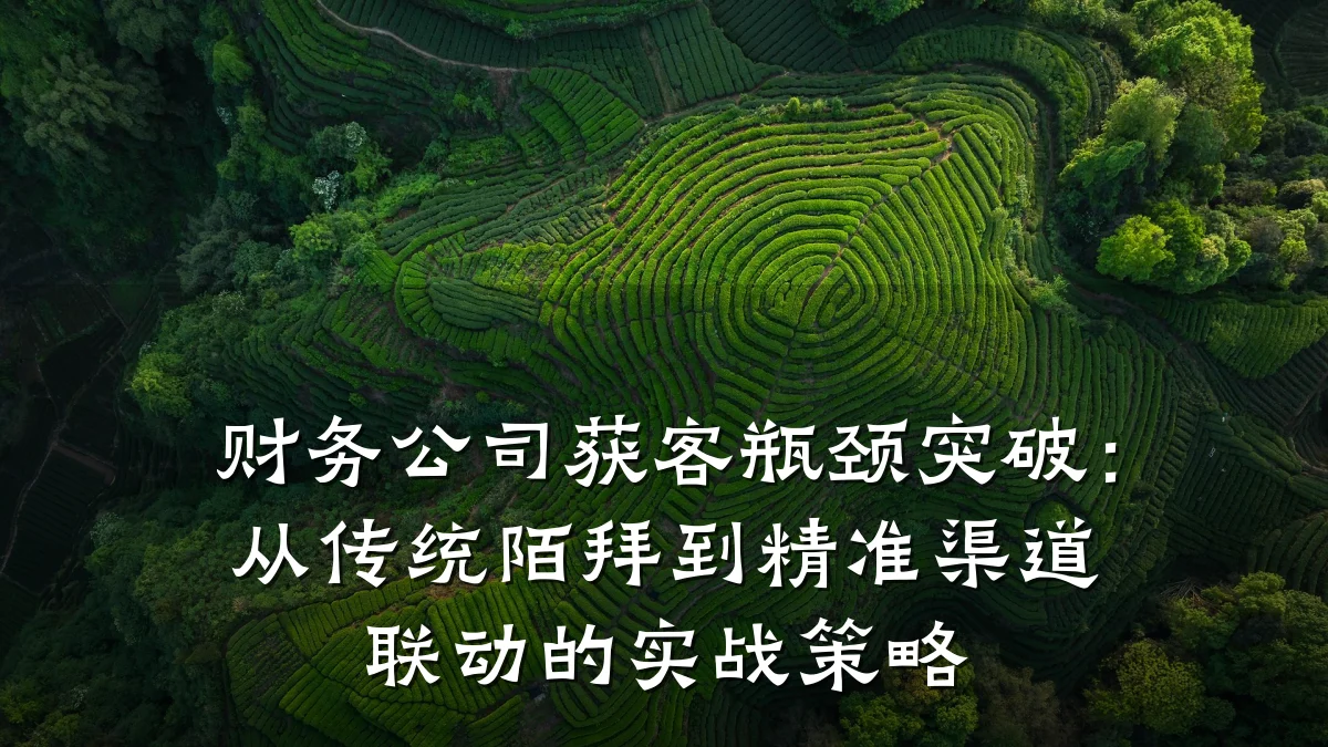 财务公司获客瓶颈突破:从传统陌拜到精准渠道联动的实战策略