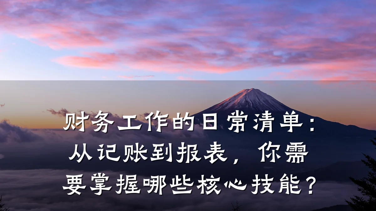 财务工作的日常清单:从记账到报表,你需要掌握哪些核心技能?