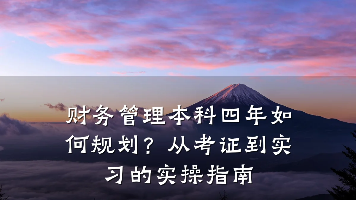 财务管理本科四年如何规划?从考证到实习的实操指南