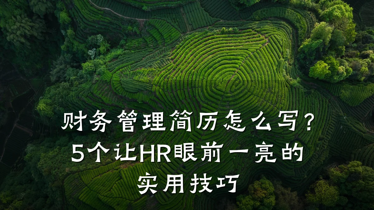 财务管理简历怎么写?5个让HR眼前一亮的实用技巧