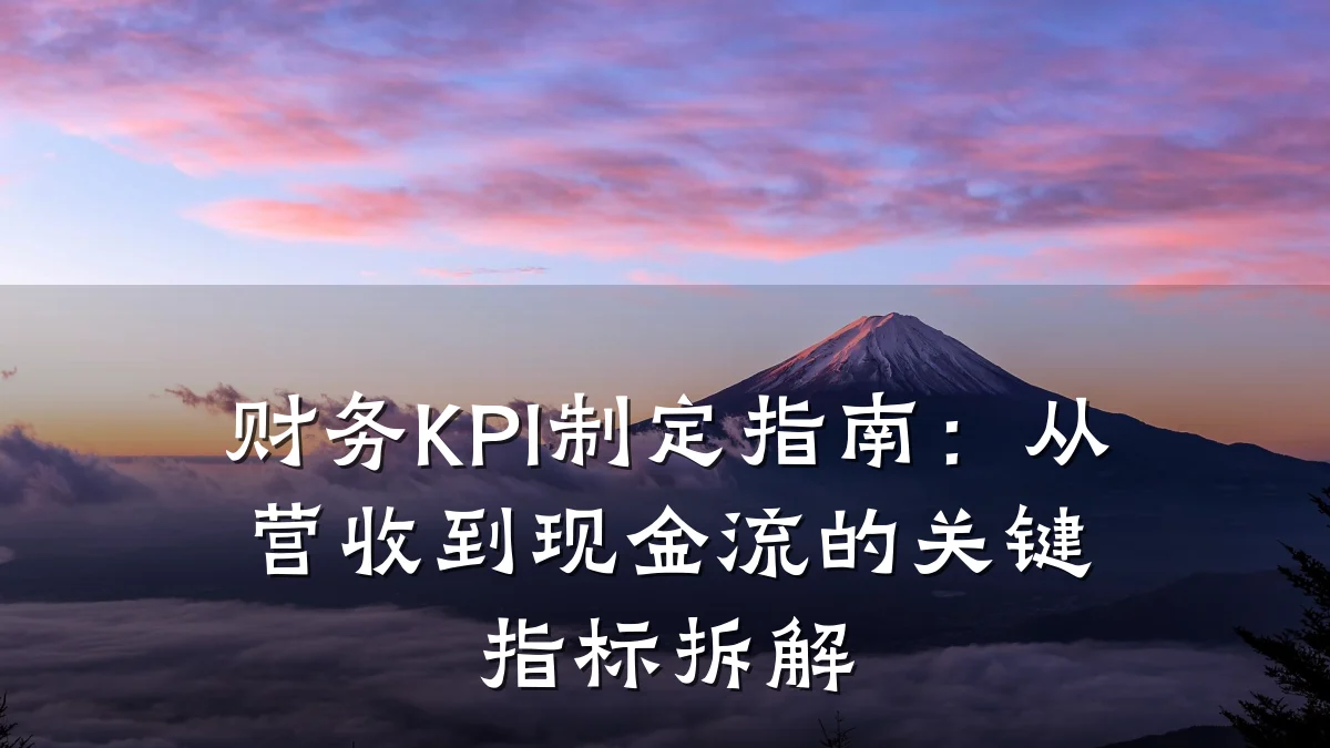 财务KPI制定指南:从营收到现金流的关键指标拆解