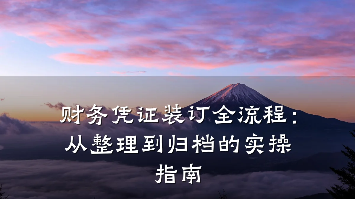 财务凭证装订全流程:从整理到归档的实操指南