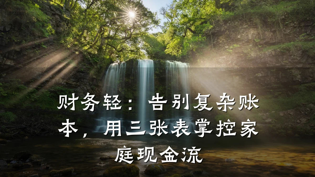 财务轻:告别复杂账本,用三张表掌控家庭现金流