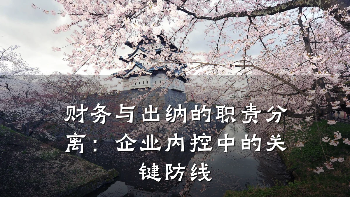财务与出纳的职责分离：企业内控中的关键防线