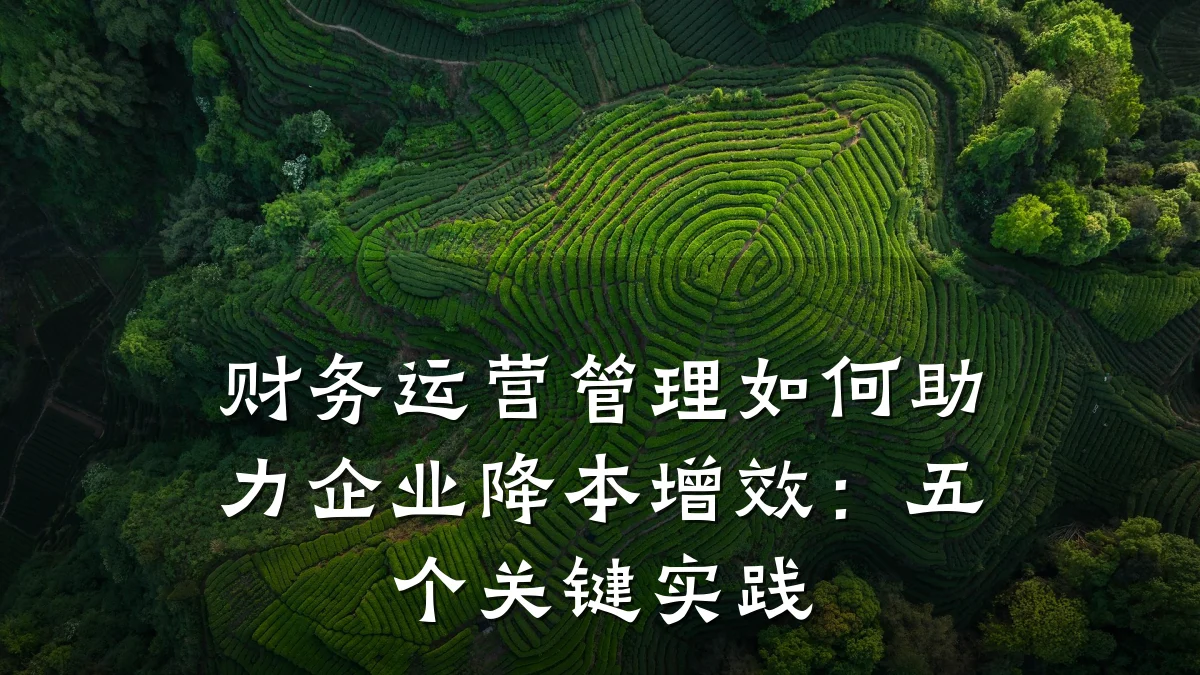 财务运营管理如何助力企业降本增效:五个关键实践