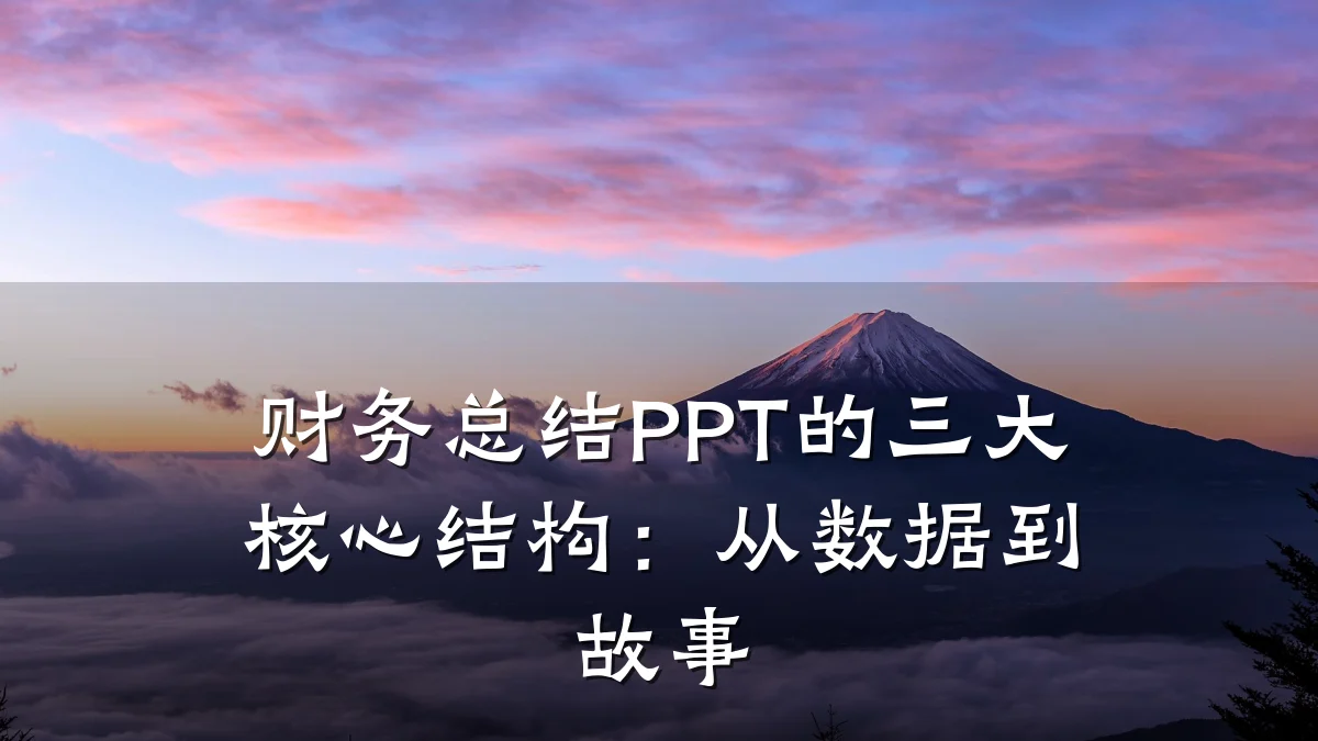 财务总结PPT的三大核心结构:从数据到故事