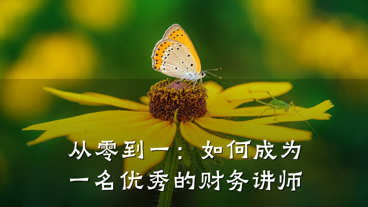 从零到一:如何成为一名优秀的财务讲师