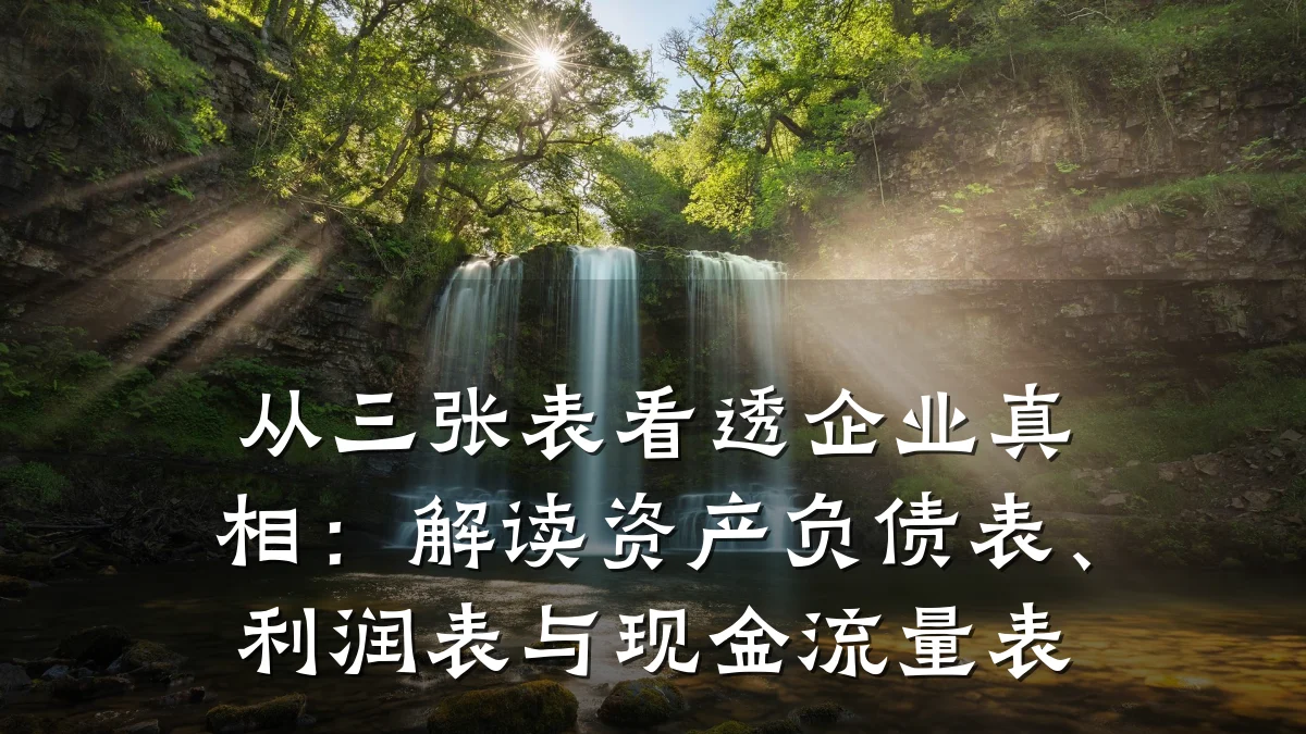 从三张表看透企业真相:解读资产负债表、利润表与现金流量表