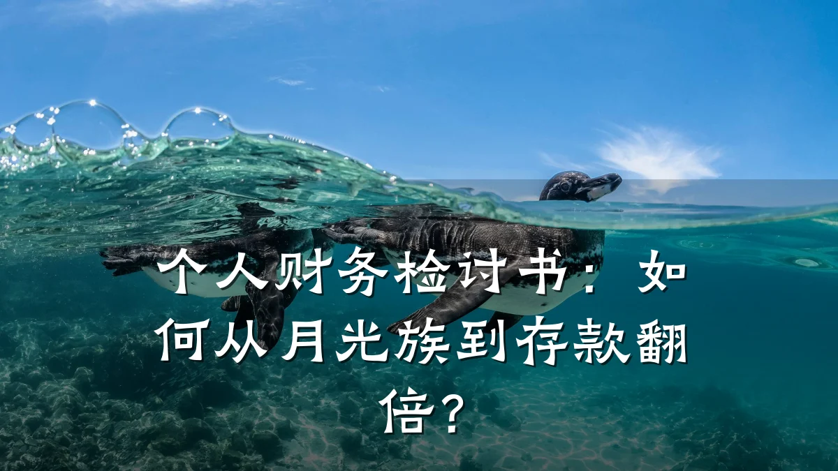 个人财务检讨书：如何从月光族到存款翻倍？